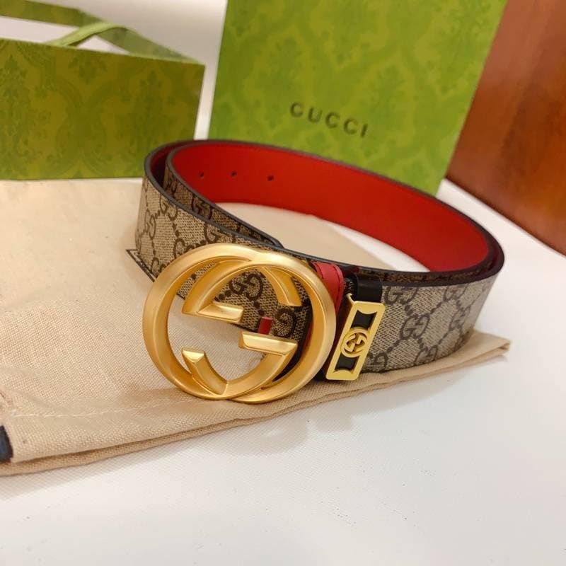 GUCCI Embellished coated-canvas and leather belt 'Beige' | Banlieue91