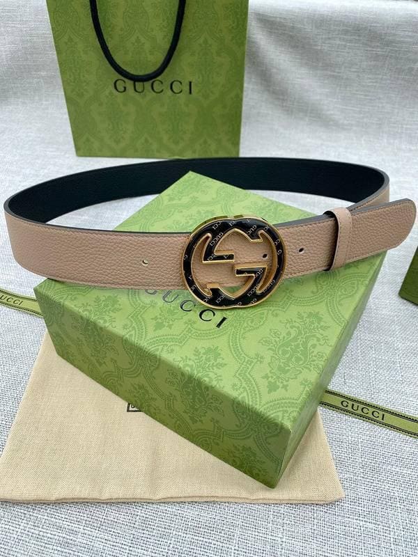 GUCCI Embellished coated-canvas and leather belt 'Beige' | Banlieue91
