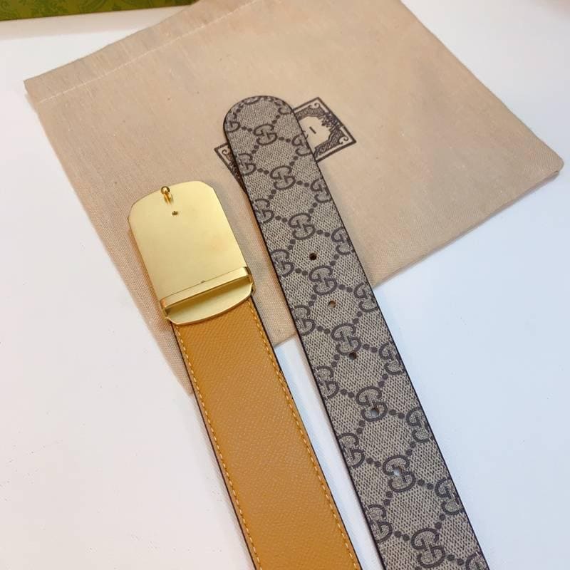GUCCI Embellished coated-canvas and leather belt 'Beige' | Banlieue91