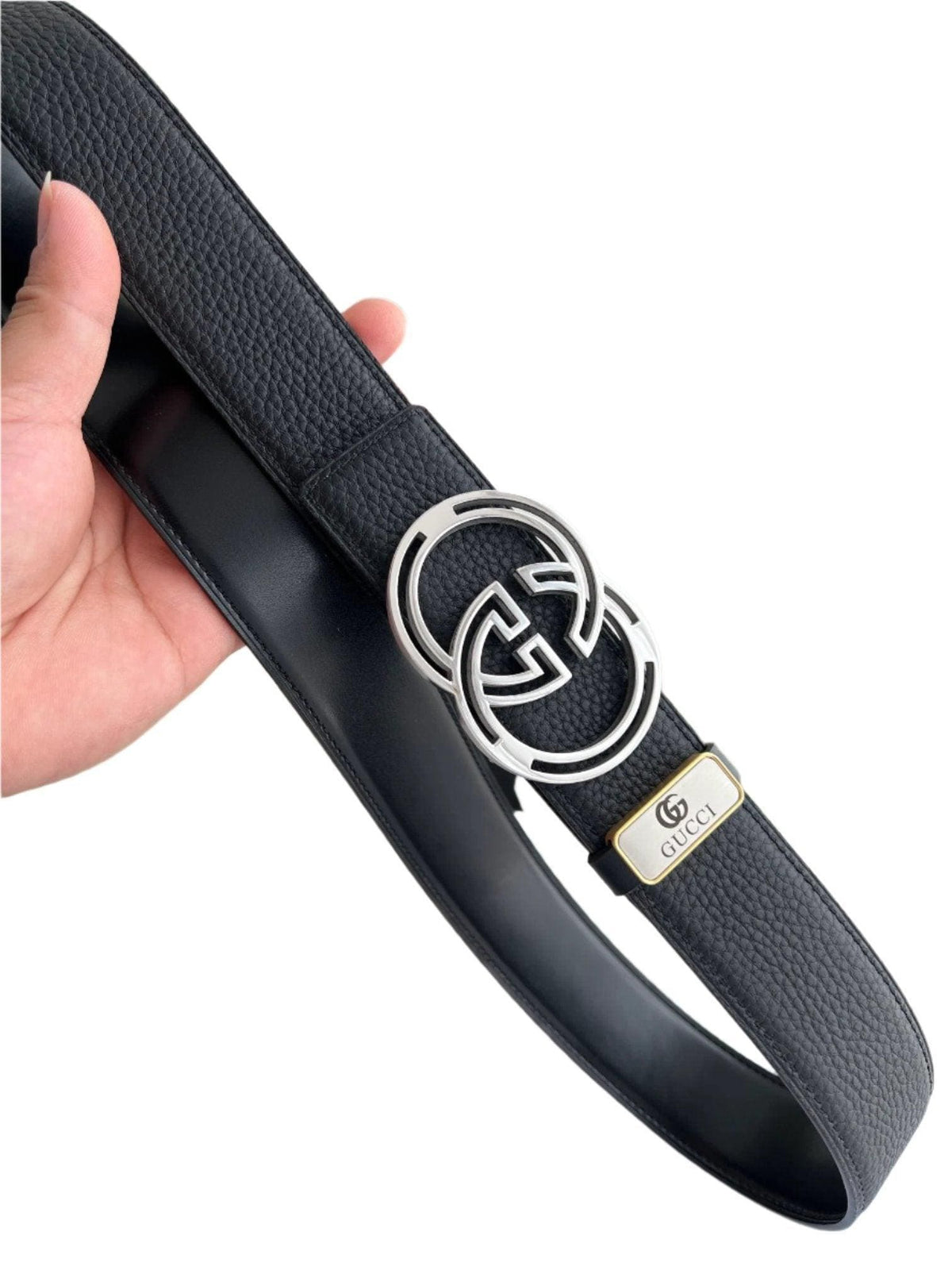 GUCCI Embellished coated-canvas and leather belt 'Black' | Banlieue91