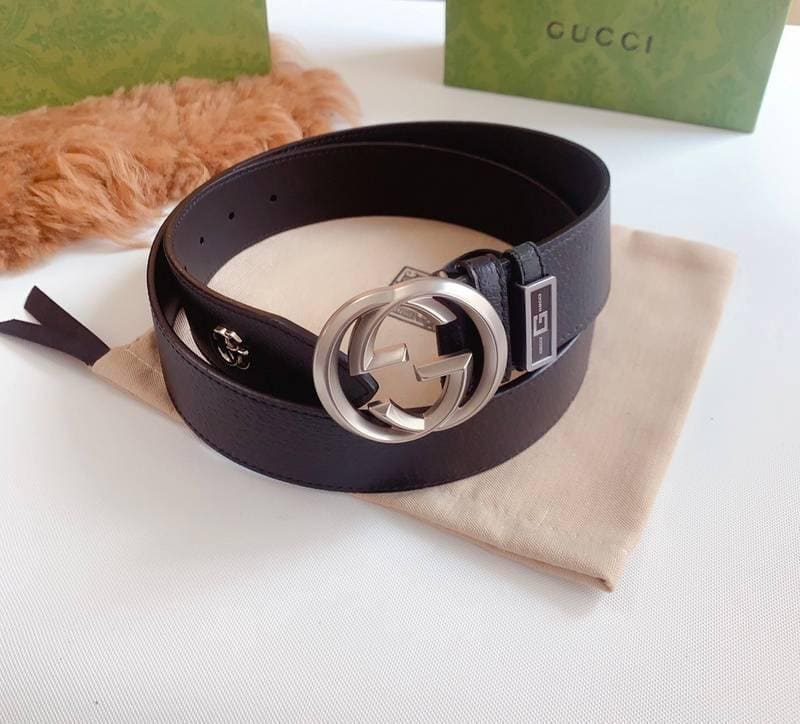 GUCCI Embellished coated-canvas and leather belt 'Black' | Banlieue91