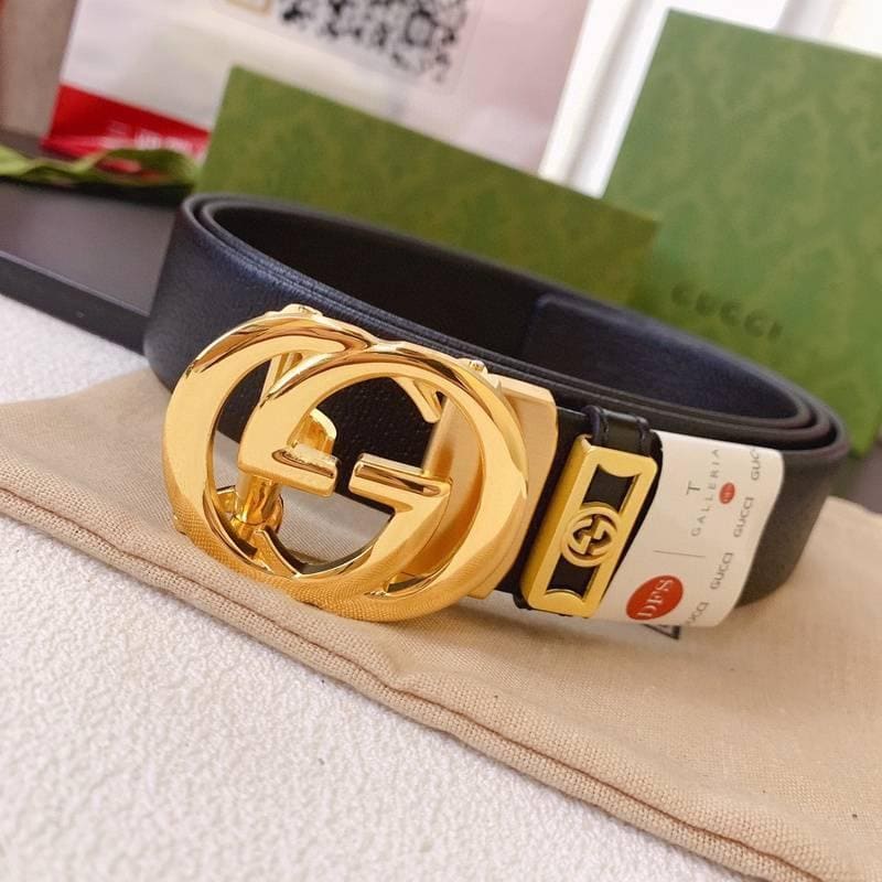 GUCCI Embellished coated-canvas and leather belt 'Black' | Banlieue91