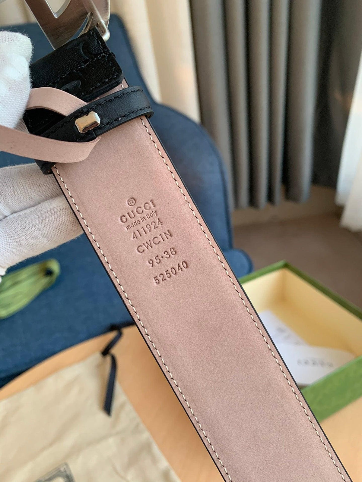 GUCCI Embellished coated-canvas and leather belt 'Black' | Banlieue91
