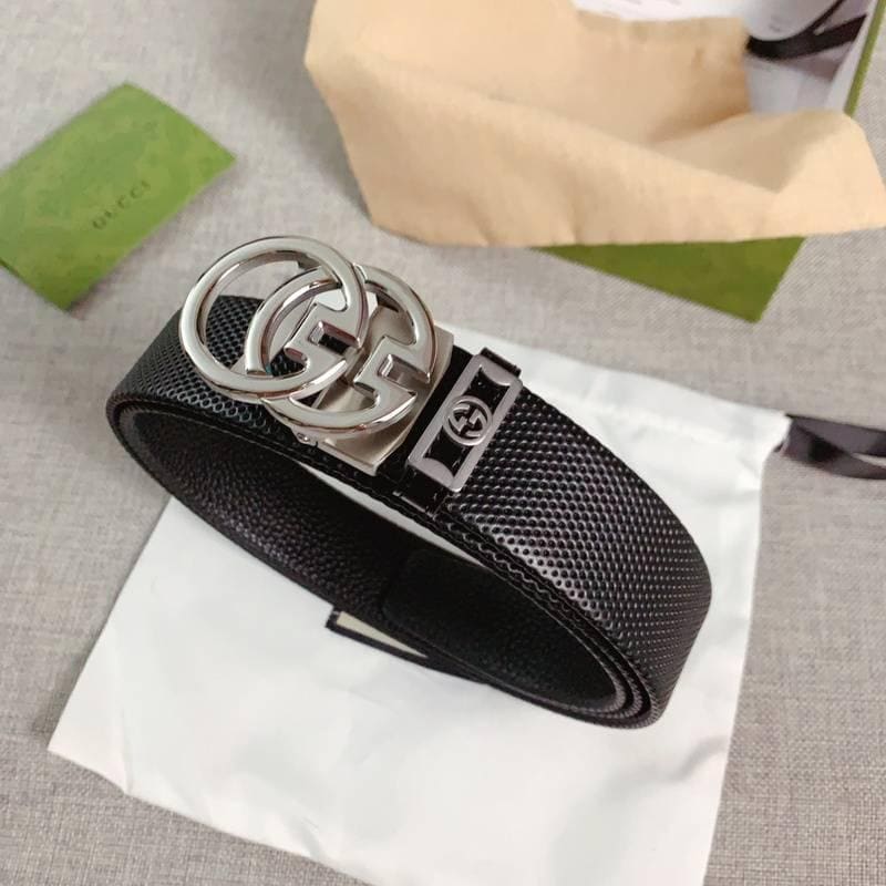 GUCCI Embellished coated-canvas and leather belt 'Black' | Banlieue91