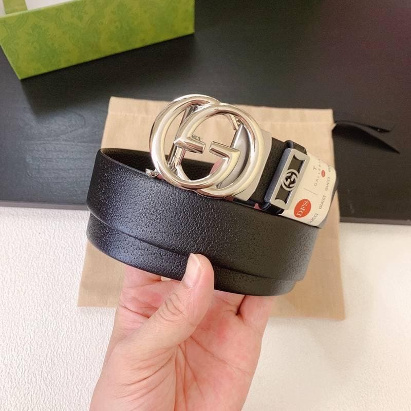 GUCCI Embellished coated-canvas and leather belt 'Black' | Banlieue91