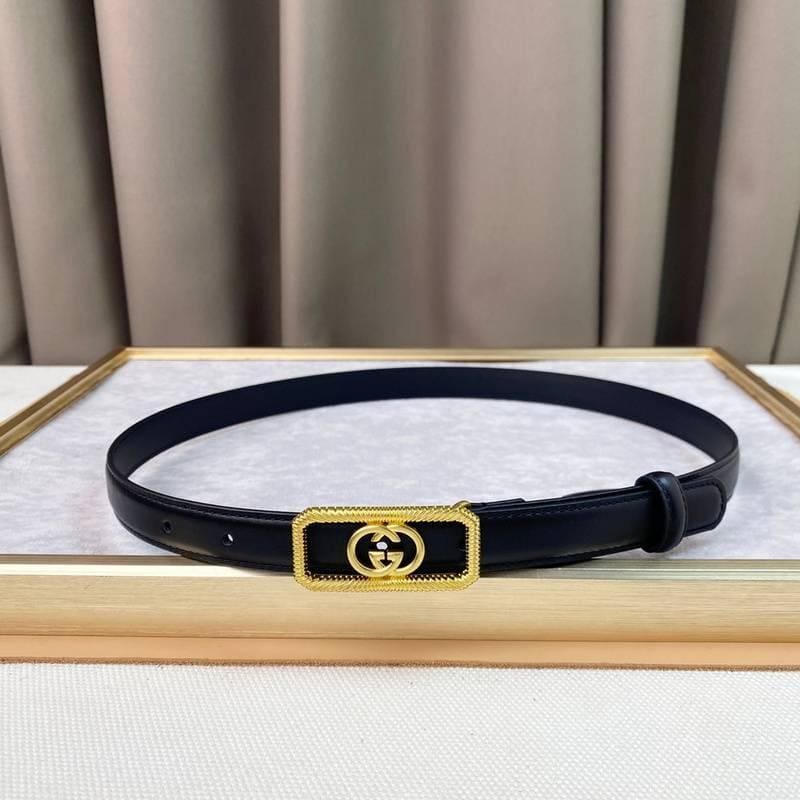 GUCCI Embellished coated-canvas and leather belt 'Black' | Banlieue91