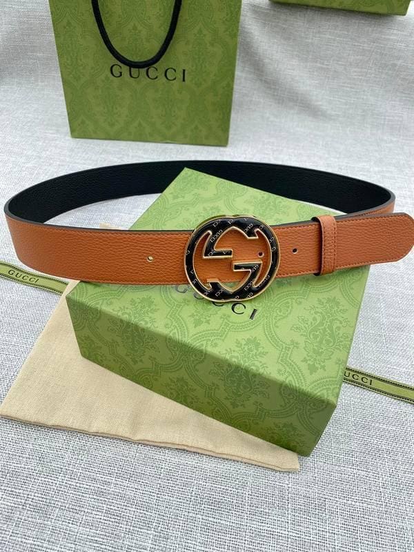 GUCCI Embellished coated-canvas and leather belt 'Brown' | Banlieue91