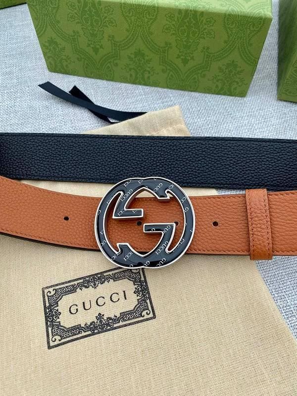 GUCCI Embellished coated-canvas and leather belt 'Brown' | Banlieue91
