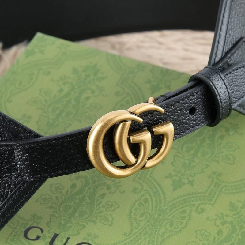 Gucci GG-buckle canvas Women belt 'Black' | Banlieue91