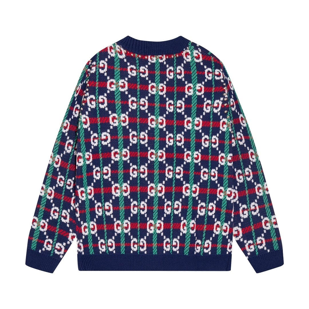 GUCCI Gg-monogram Knitted Cardigan In Blue | Banlieue91