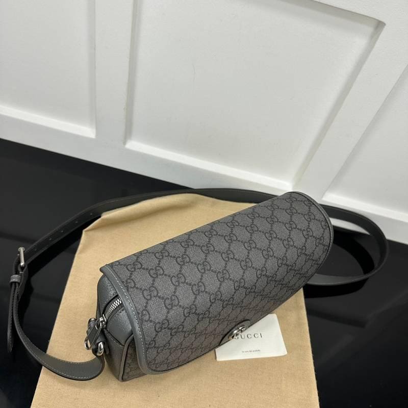 Gucci GG Supreme Monogram Textured Dollar Calfskin Ophidia Flap Shoulder Bag | Banlieue91