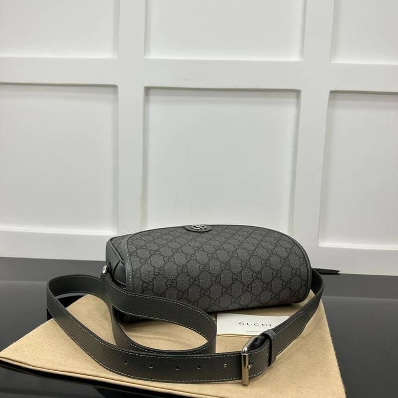 Gucci GG Supreme Monogram Textured Dollar Calfskin Ophidia Flap Shoulder Bag | Banlieue91