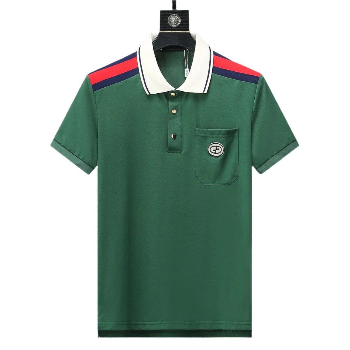 Gucci Green T-shirt with Collar – Luxury Cotton Tee for Men | Banlieue91