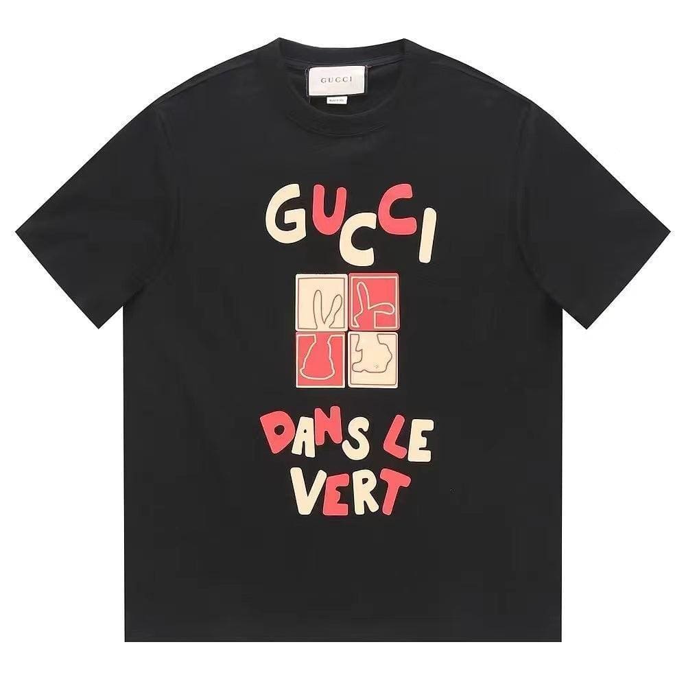 Gucci Logo T-Shirt | Black Cotton Crew Neck – Luxury Casual Wear | Banlieue91