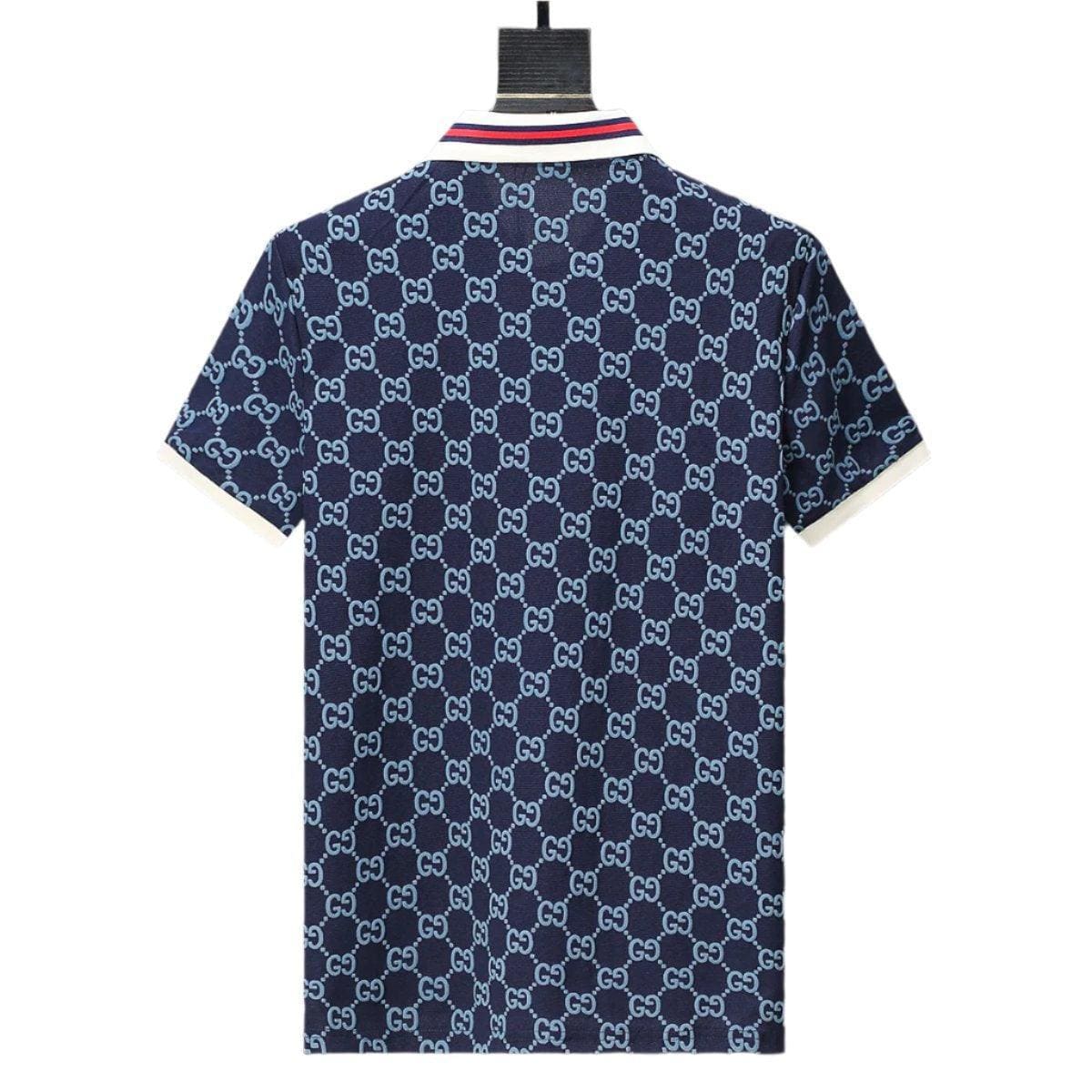 Gucci Luxury Blue T-shirt with Collar – Men's Premium Cotton | Banlieue91