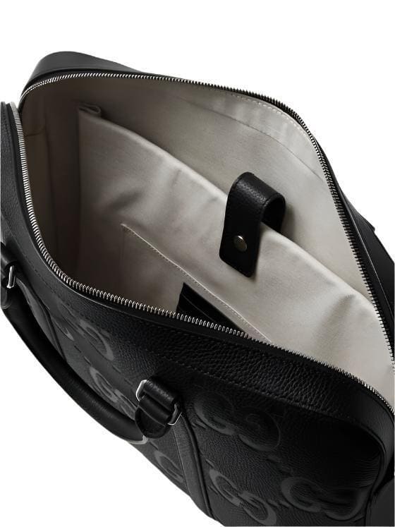 GUCCI Monogrammed Full-Grain Leather Briefcase | Banlieue91