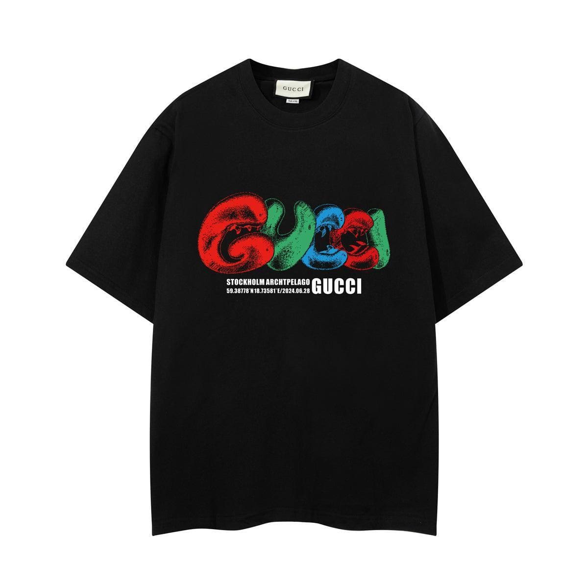 Gucci T-Shirt Black Collarless Premium Cotton - Luxury Casual Staple | Banlieue91