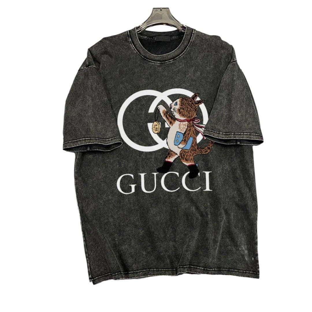 Gucci T-Shirt Smoke Black | Crew Neck Cotton Tee – Luxury Casual Wear | Banlieue91