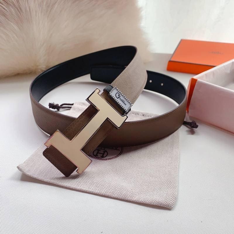 Hermes Men Beige Buckle Belt 'Brown' | Banlieue91