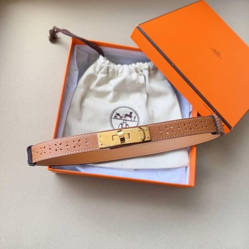 Hermes Men Gold Buckle Belt 'Brown' | Banlieue91