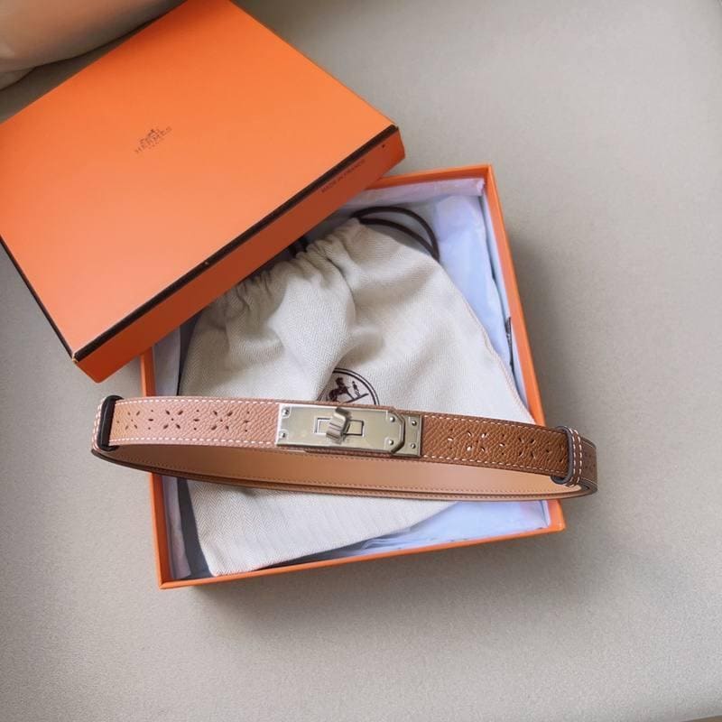Hermes Men Silver Buckle Belt 'Brown' | Banlieue91