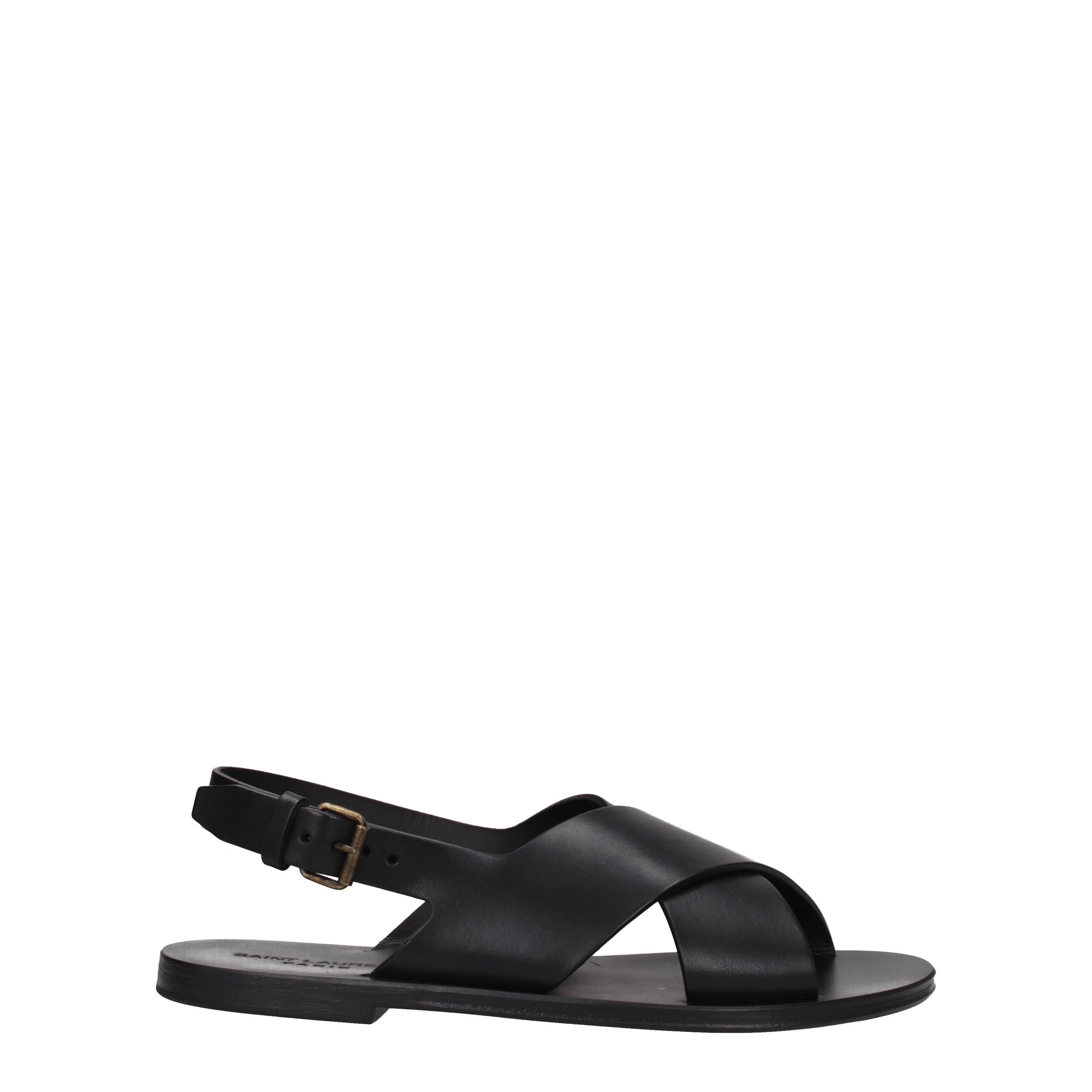 Saint Laurent Sandali Uomo Pelle Nero