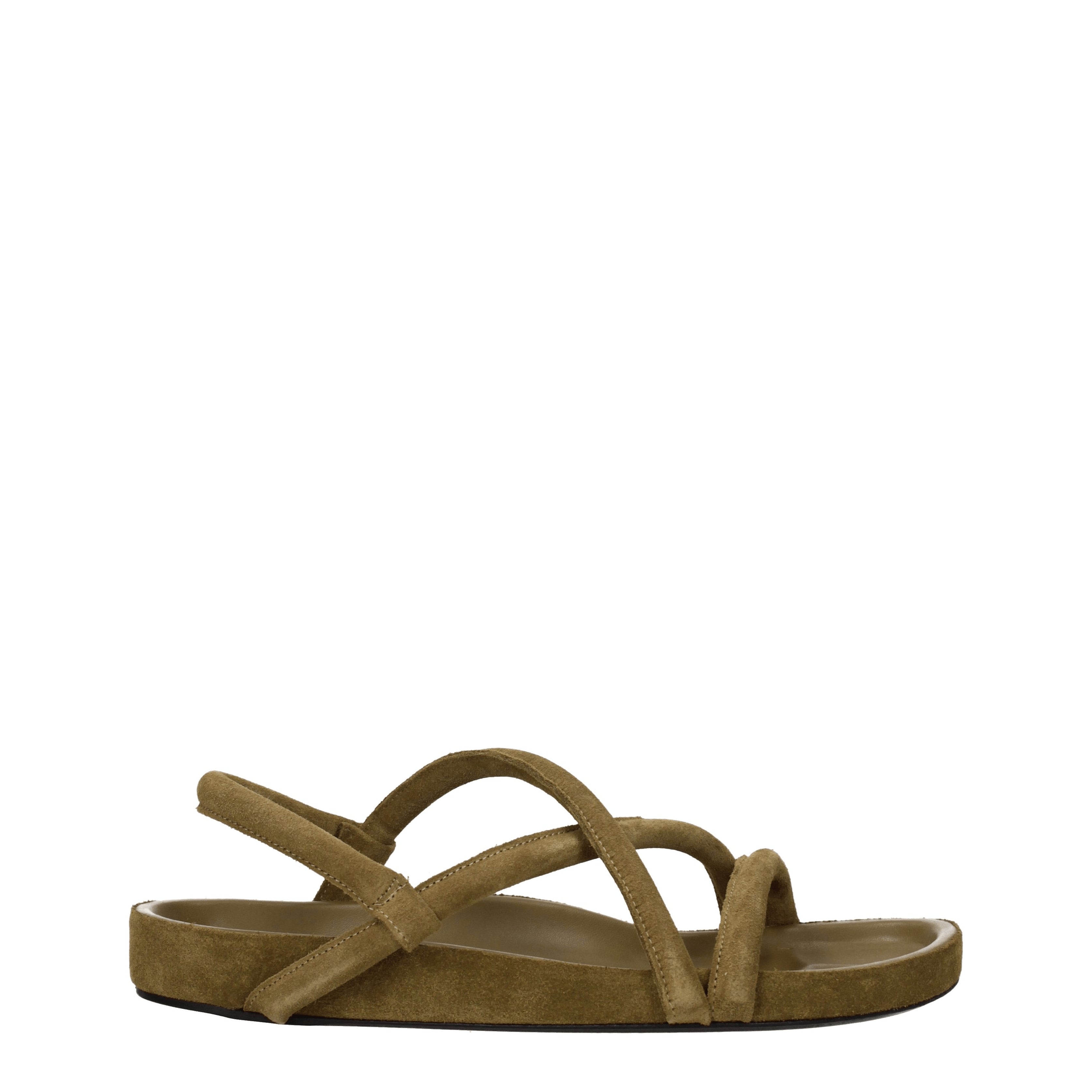 Isabel Marant Sandali Uomo Camoscio Verde/Talpa