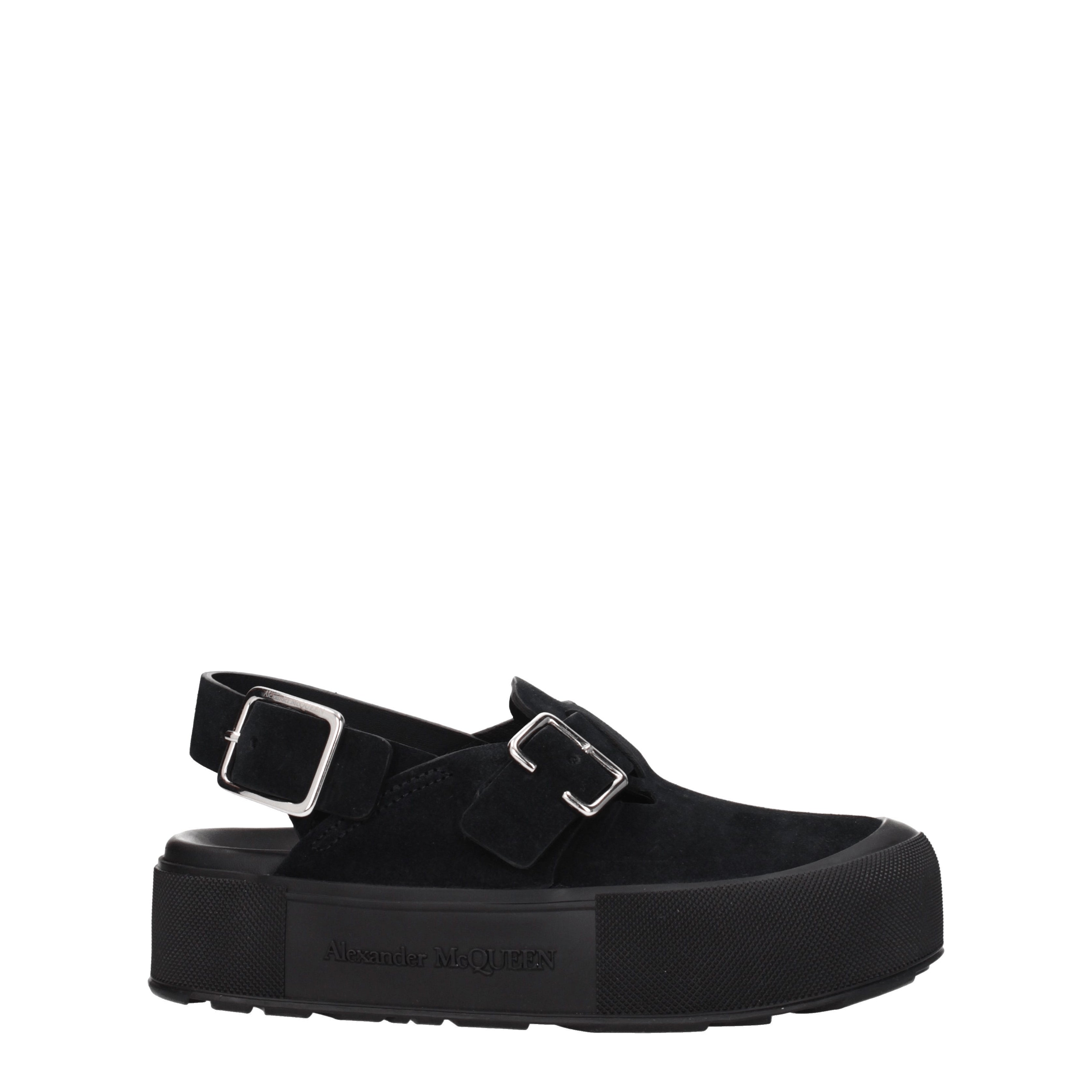 Alexander McQueen Sandali Uomo Camoscio Nero - Banlieue91 -