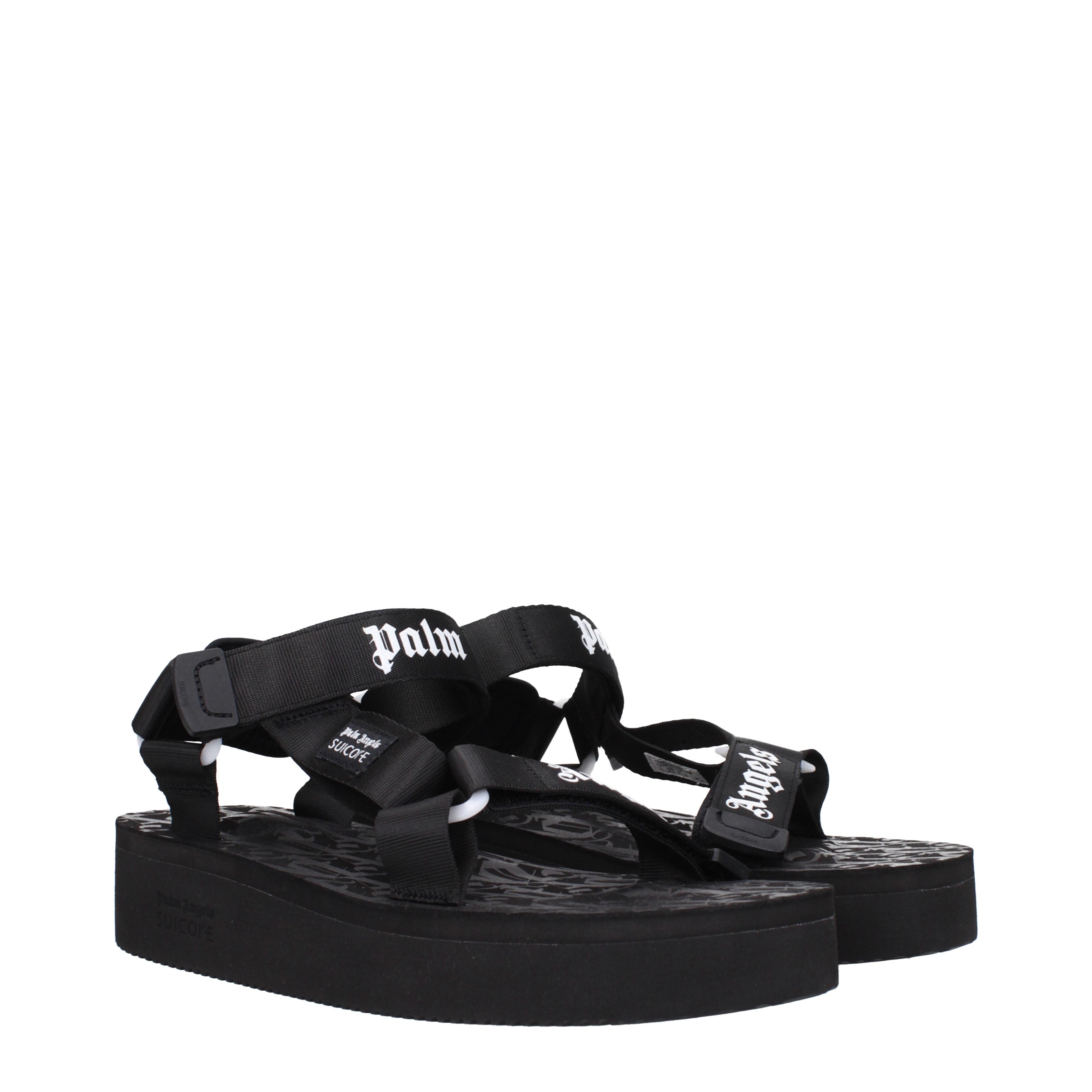 Palm Angels Sandali Suicoike Uomo Tessuto Nero - Banlieue91 -