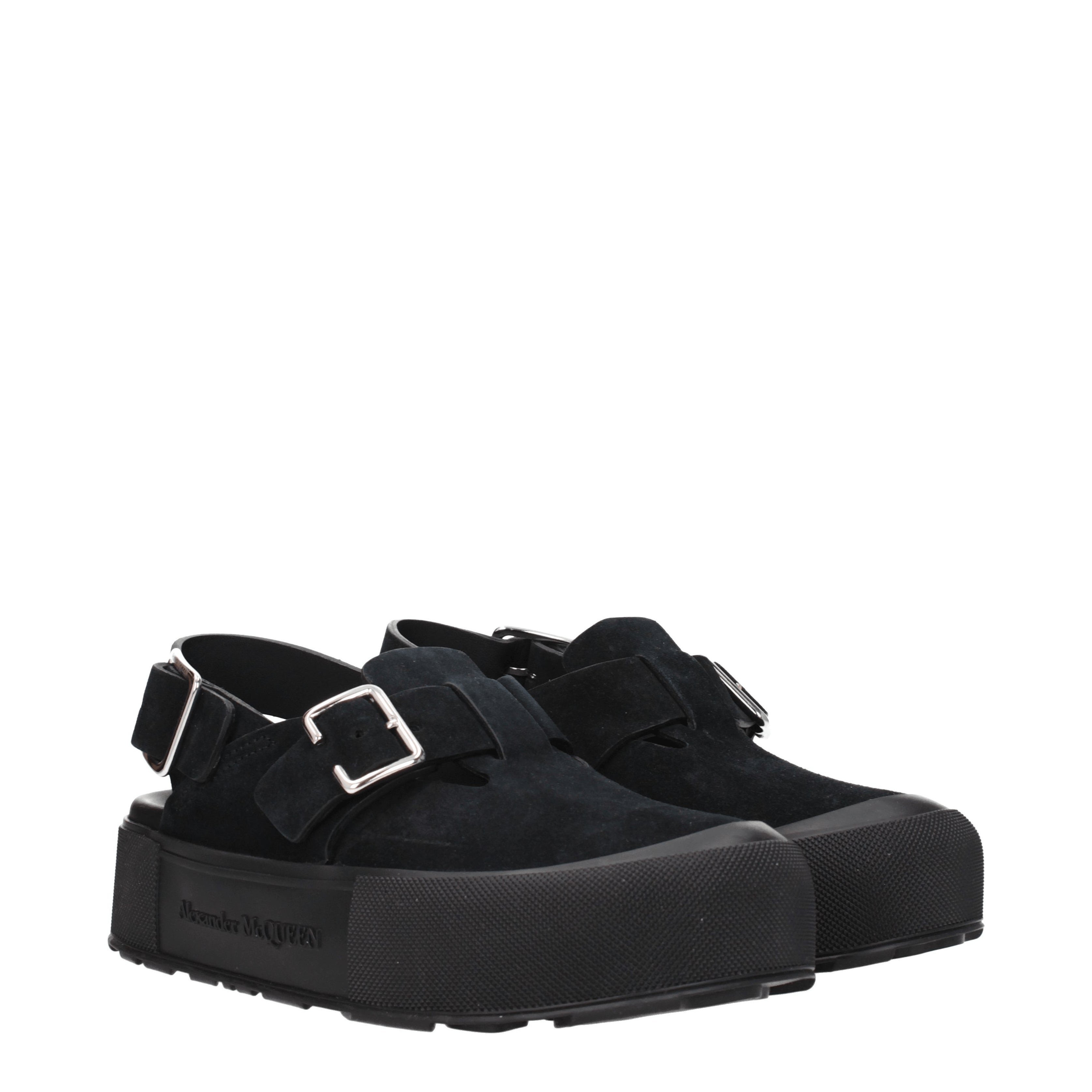 Alexander McQueen Sandali Uomo Camoscio Nero - Banlieue91 -