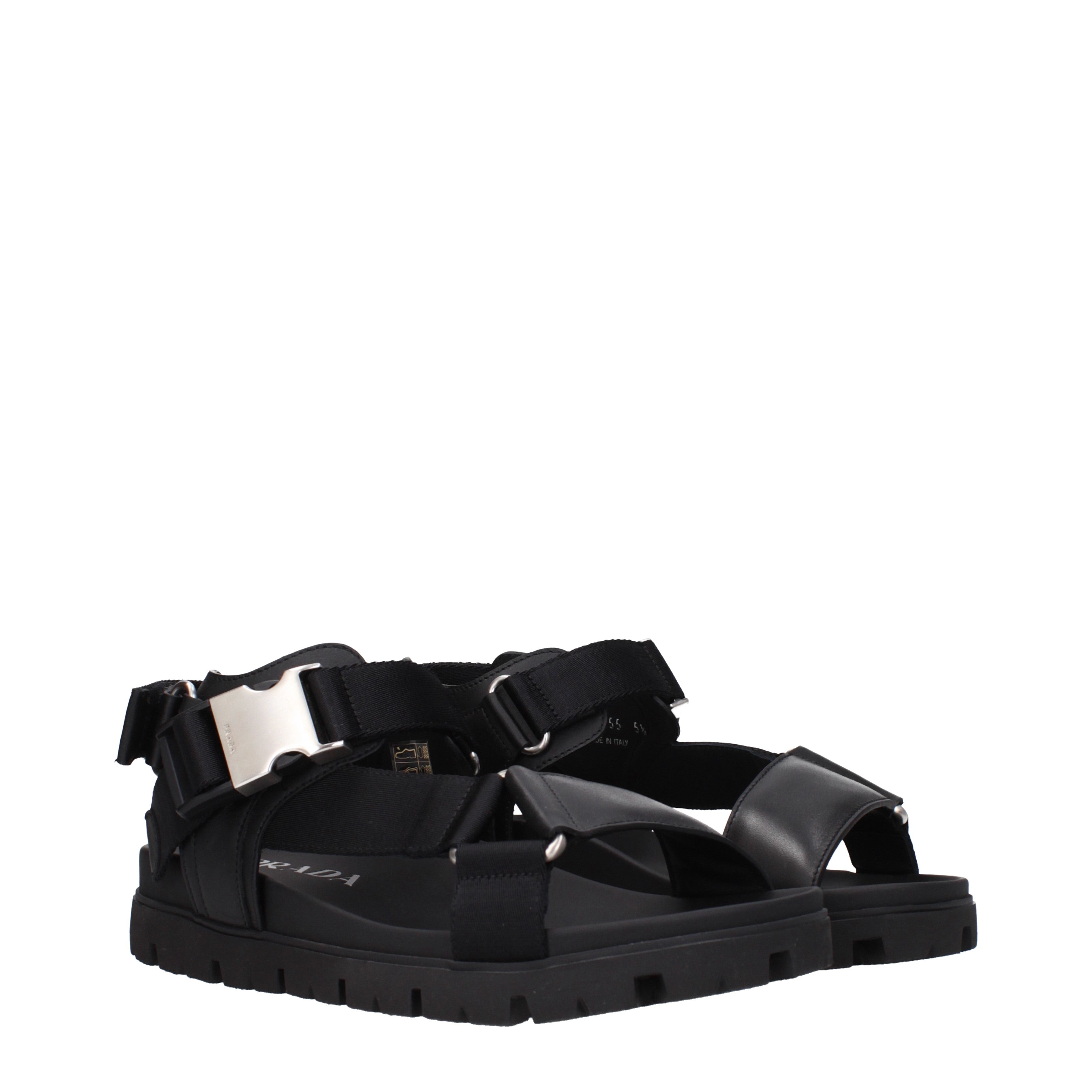 Prada Sandali Uomo Pelle Nero - Banlieue91 -