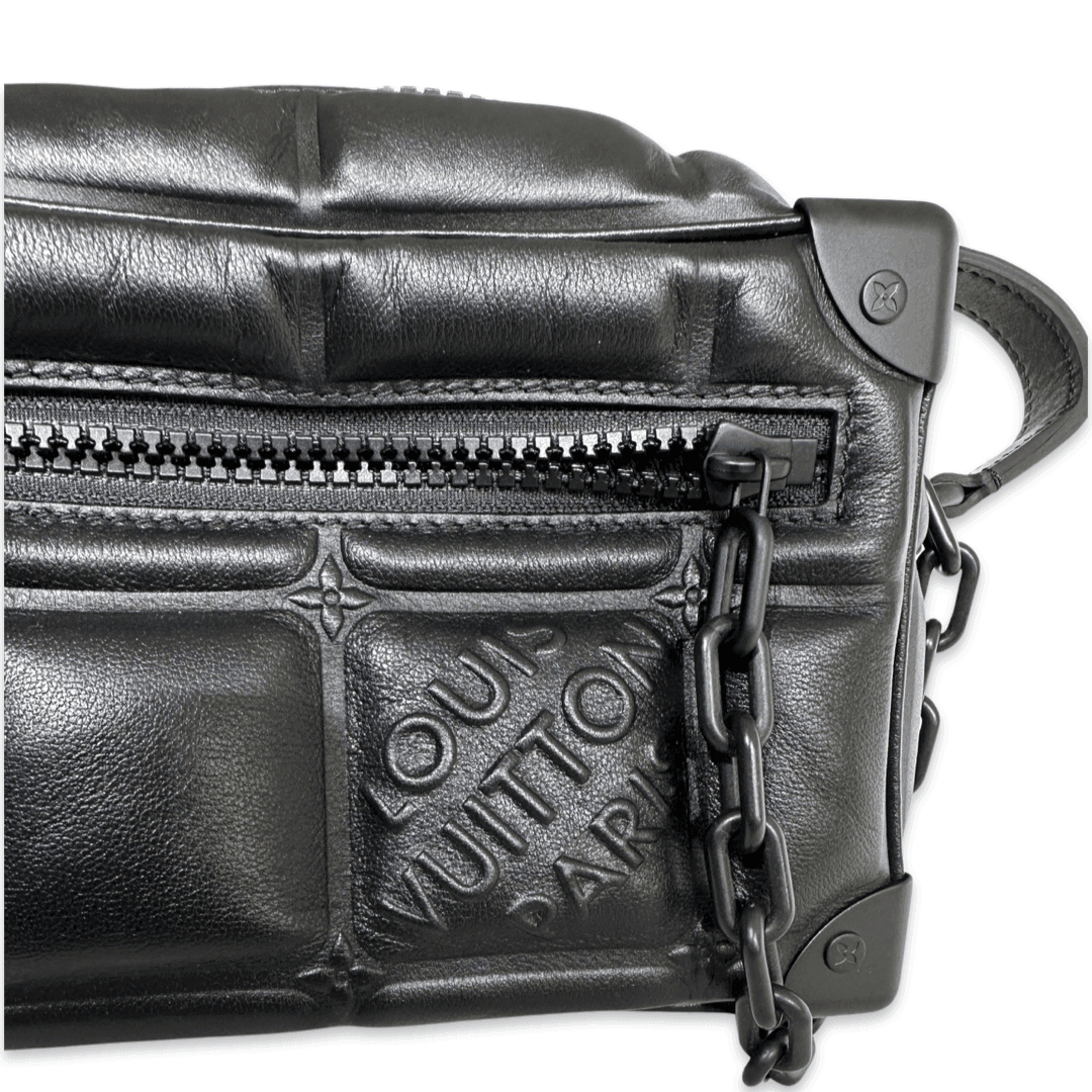 Louis Vuitton Black Leather Limited Edition Soft Trunk Shoulder Bag | Banlieue91