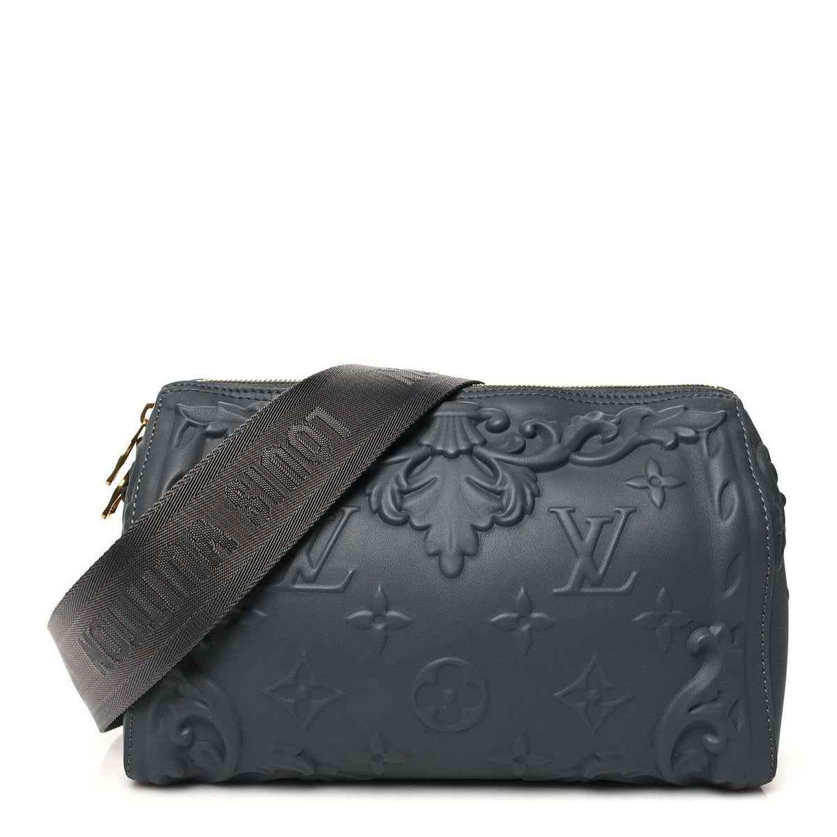 Louis Vuitton Calfskin Debossed Monogram Versailles City Keepall Dark Shadow Grey | Banlieue91