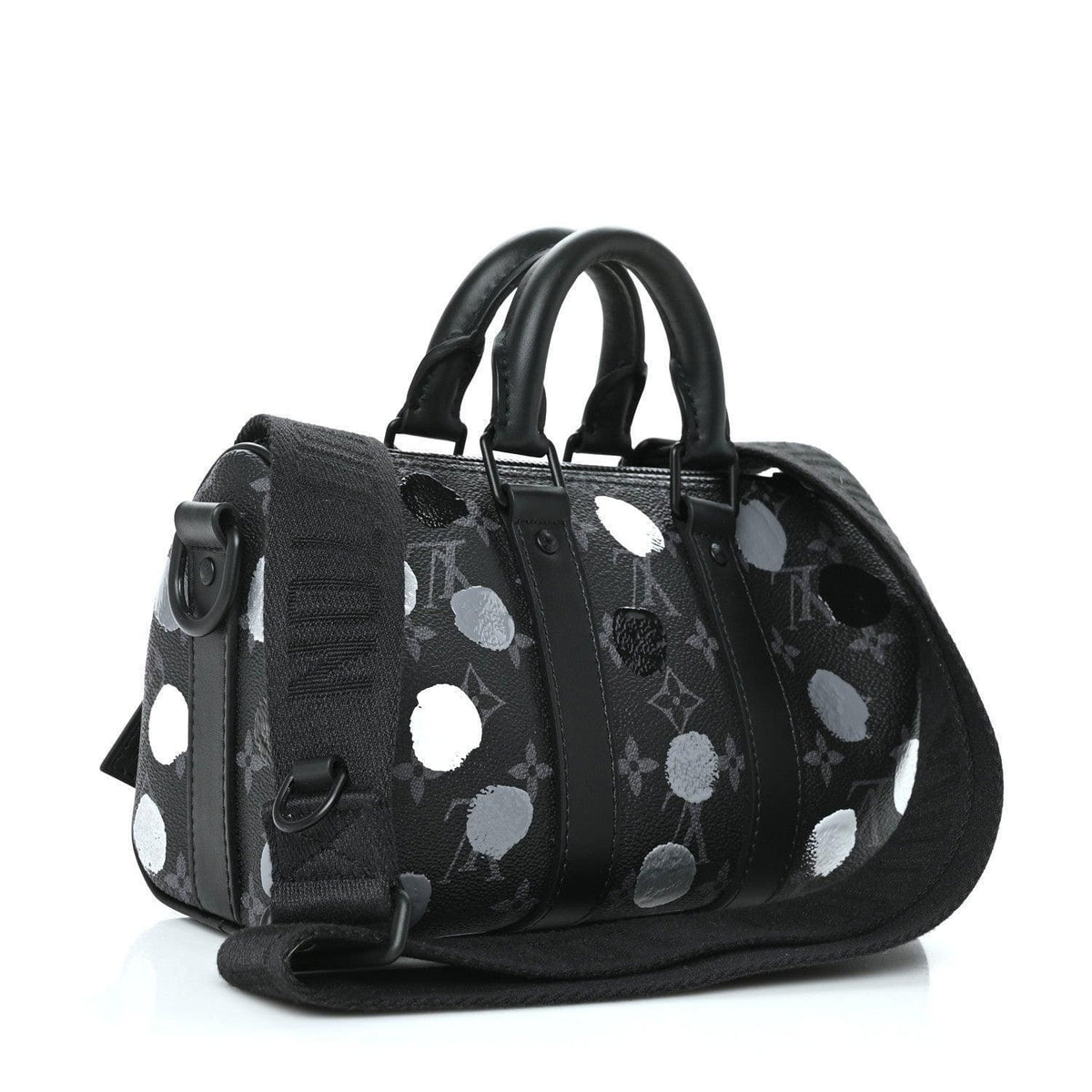 Louis Vuitton LV X YK Monogram Eclipse Keepall Bandouliere 25 Black Silver | Banlieue91