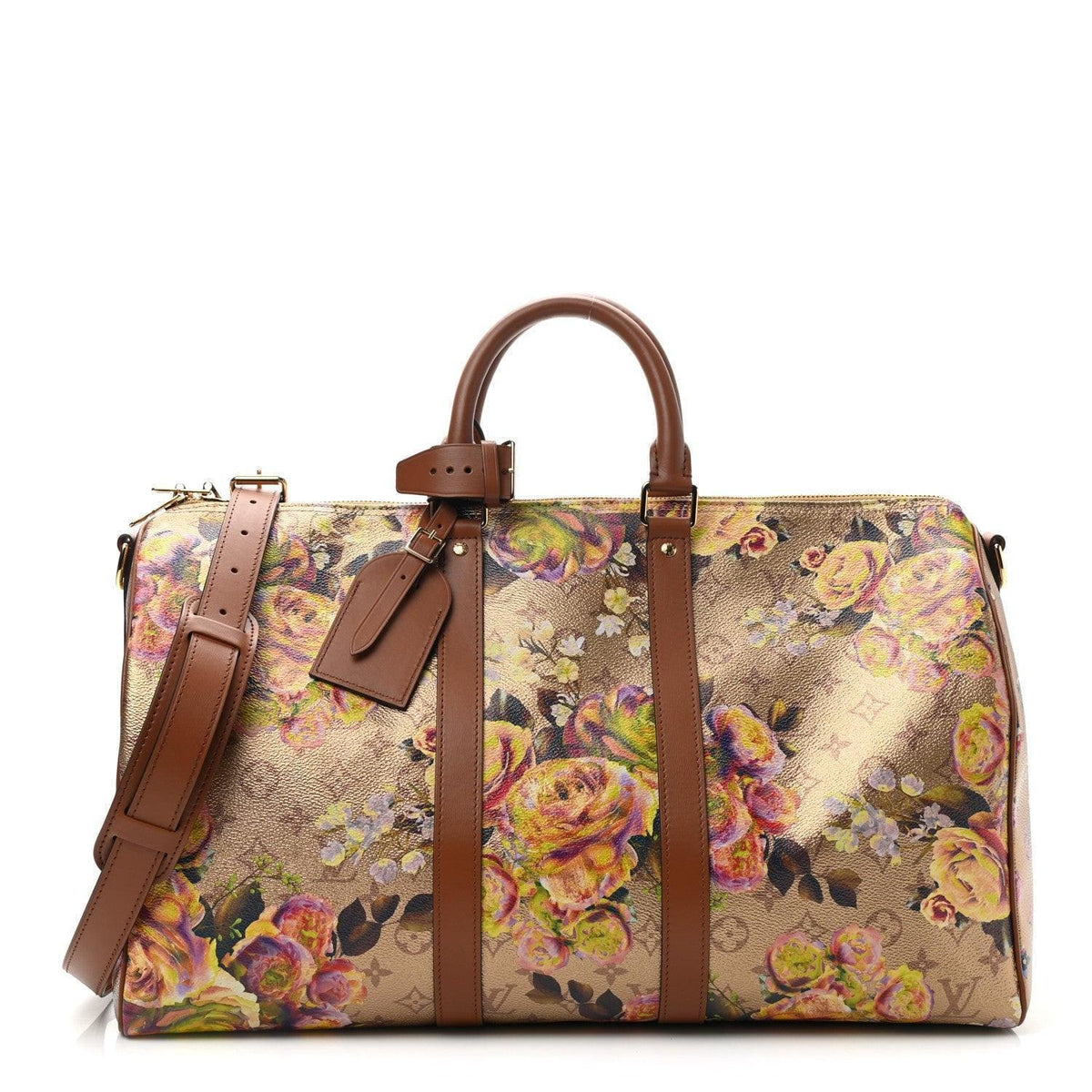 Louis Vuitton Metallic Monogram LV Garden Keepall Bandouliere 45 Gold | Banlieue91