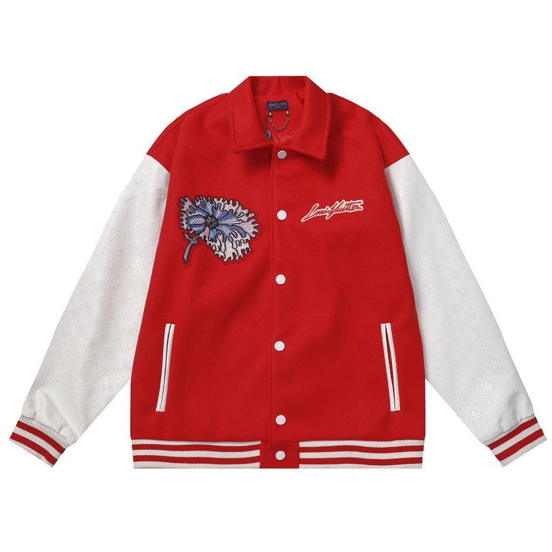Louis Vuitton Multi-Patches Mixed Leather Varsity Blouson Red | Banlieue91