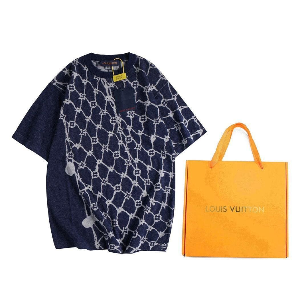 Louis Vuitton T-Shirt Without Collar 'Blue/White' | Banlieue91