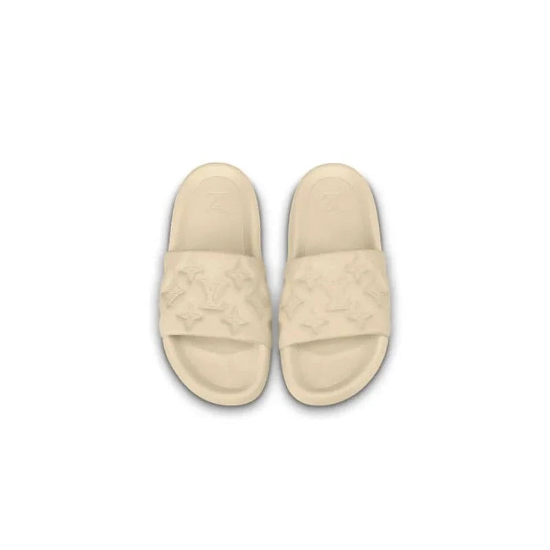 LOUIS VUITTON Waterfront Slide Slippers Men's Silver Beige | Banlieue91