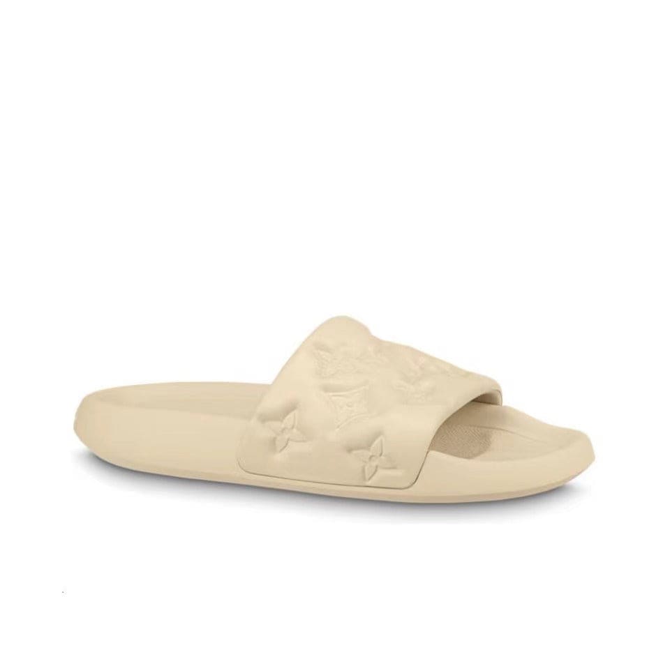 LOUIS VUITTON Waterfront Slide Slippers Men's Silver Beige | Banlieue91