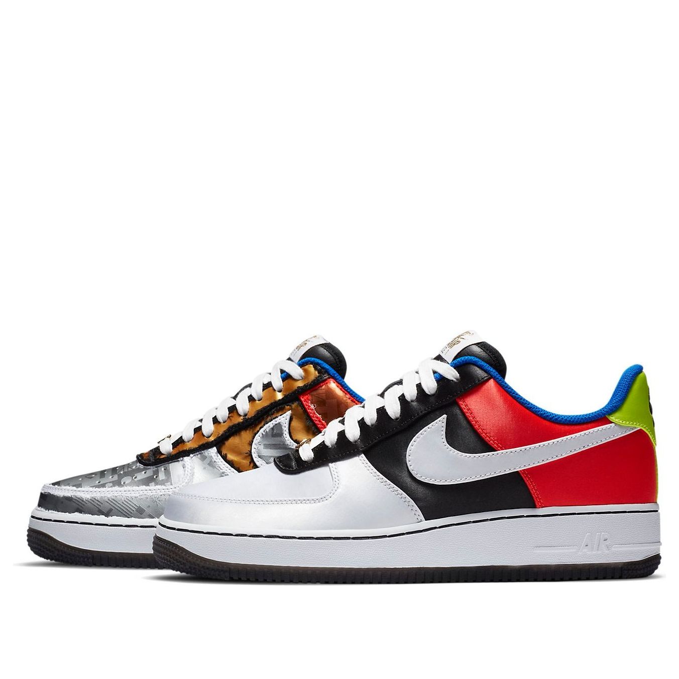 Nike Air Force 1 Low 'Olympic' sneakers featuring a sleek black and metallic silver colorway, perfect for casual wear.