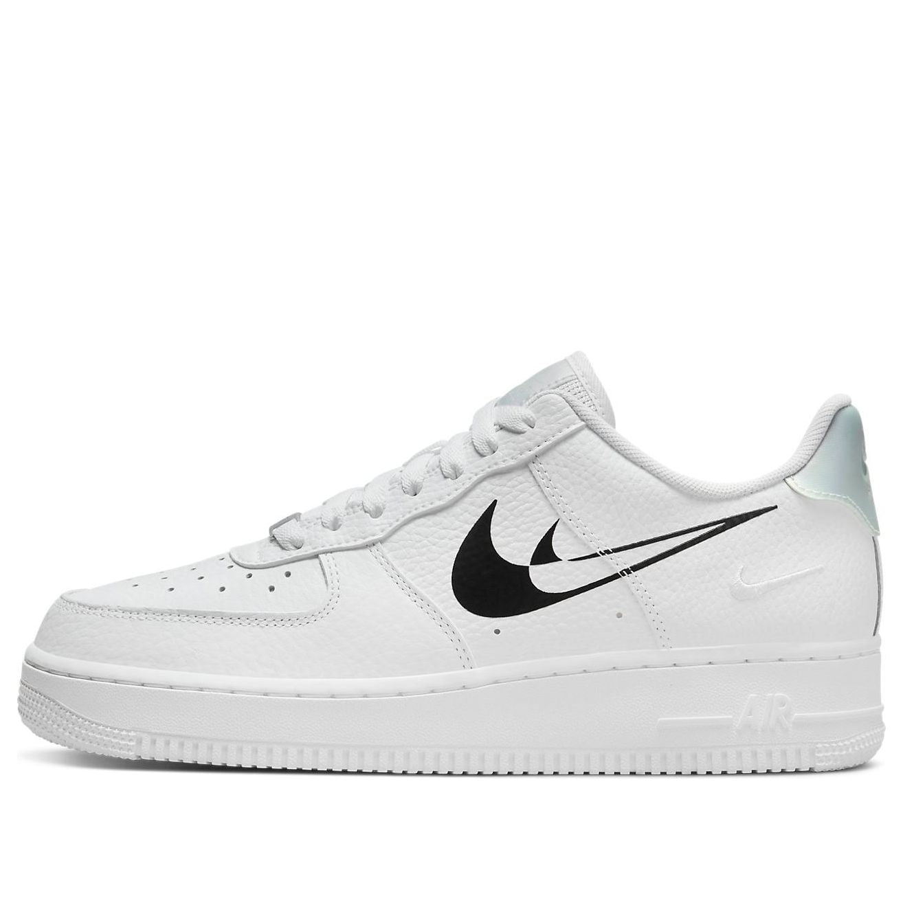 Nike Air Force 1 LO '07 Double Negative White Black sneaker side view showcasing stylish design and colorway.
