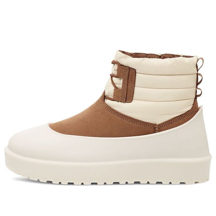 UGG Classic Mini Lace-Up Weather Boot 'Dune' showcasing its stylish lace-up design and plush lining for winter comfort.