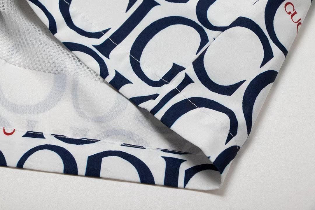 Maxi Gucci Print Fabric Short 'Blue' | Banlieue91