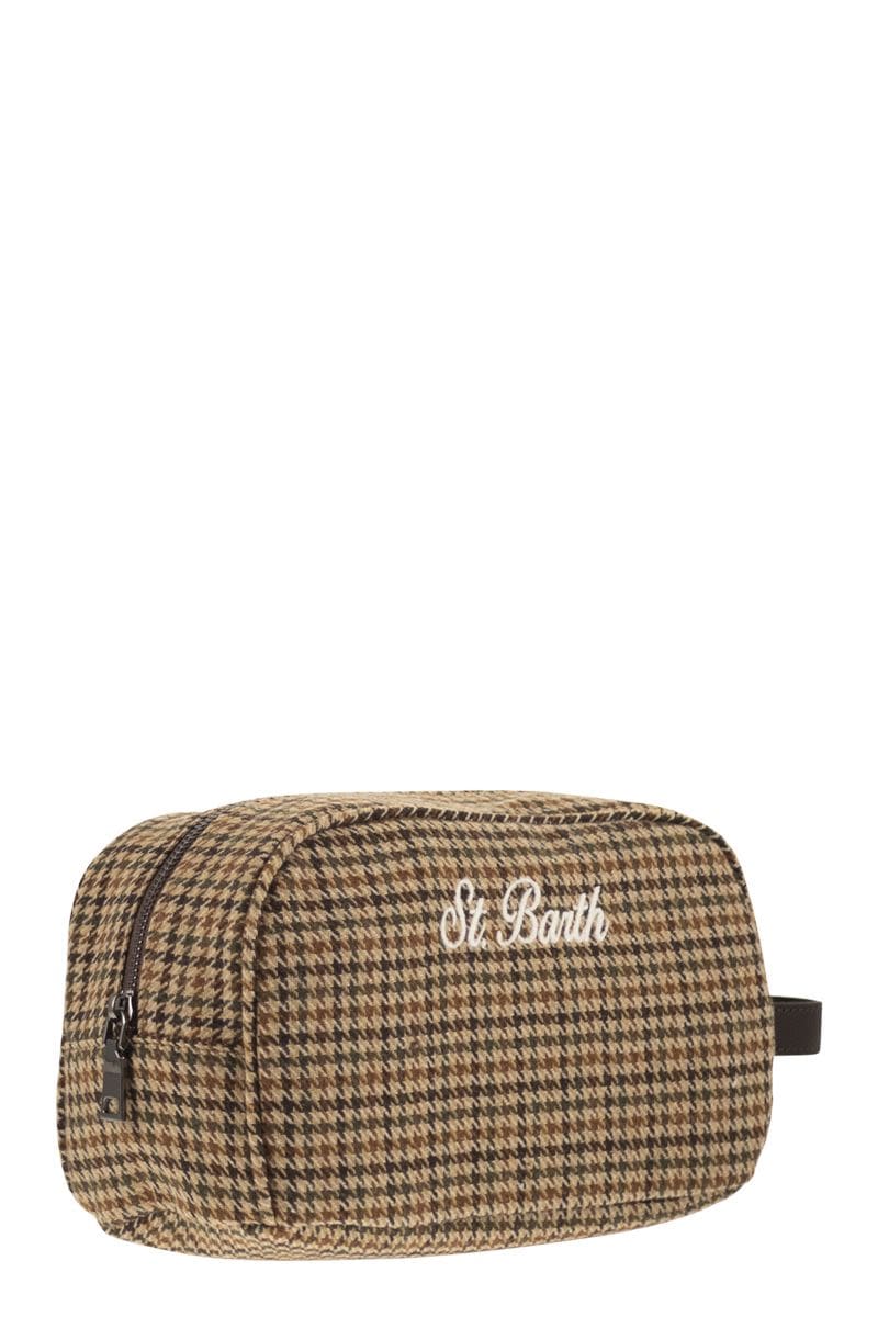 MC2 SAINT BARTH Mini Houndstooth Wool Blend Beauty Case - FW25 | Banlieue91