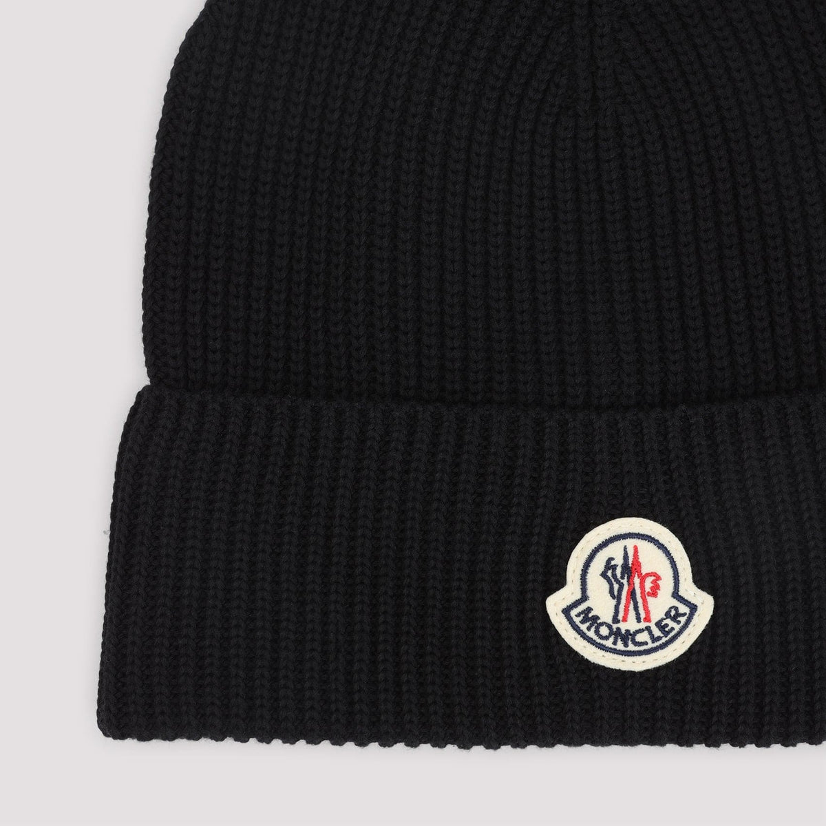 MONCLER Cotton Beanie Hat with Logo Patch | Banlieue91