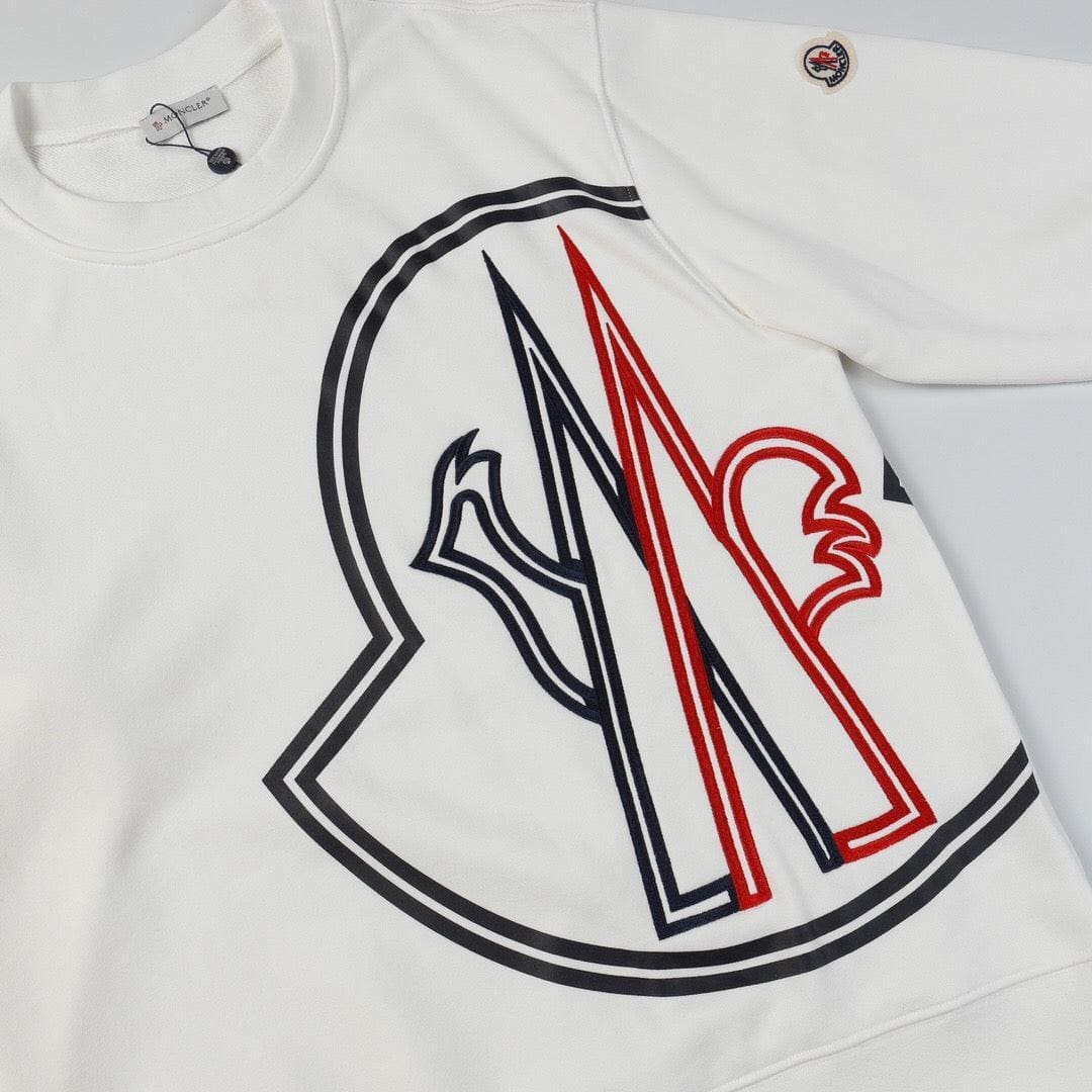 Moncler Logo-Embroidered Printed Cotton Jersey Sweatshirt White | Banlieue91
