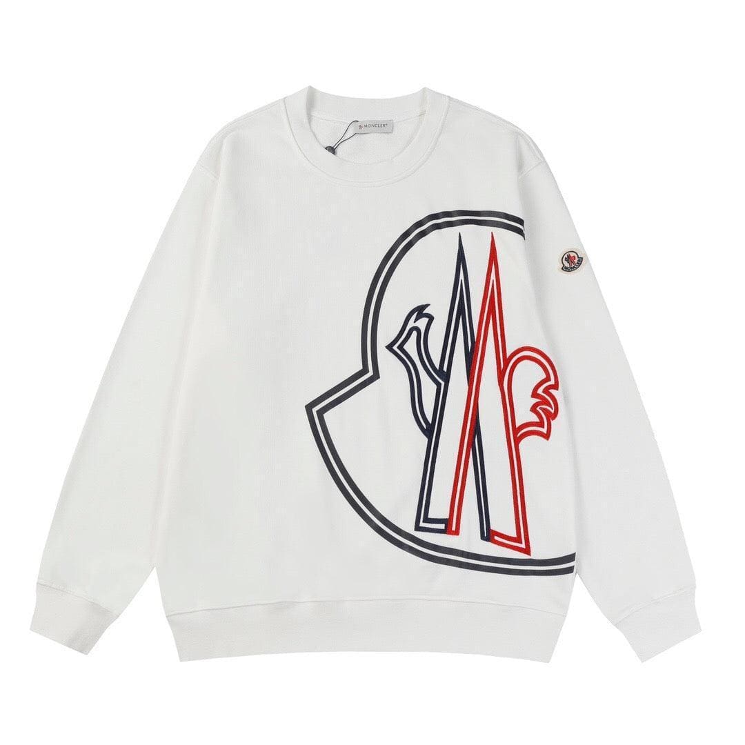 Moncler Logo-Embroidered Printed Cotton Jersey Sweatshirt White | Banlieue91