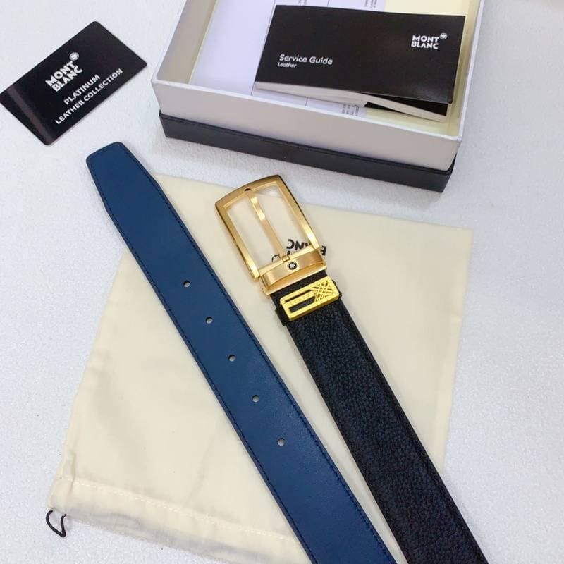 Mont Blanc Reversible Men's Belt 'Black/Blue' | Banlieue91