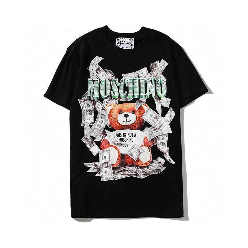 Moschino Teddy Bear & Moneey T-Shirt Without Collar 'Black' | Banlieue91