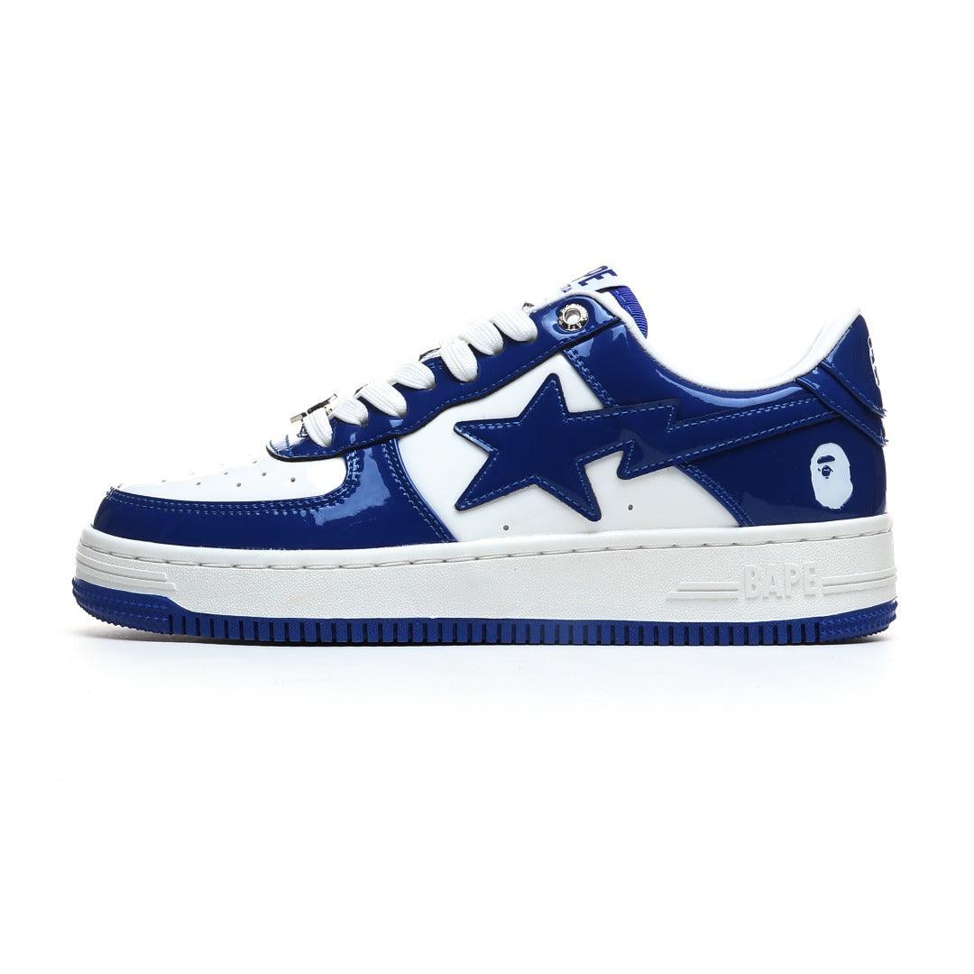 A Bathing Ape Bape Sta Patent Leather 'White Blue' - Banlieue91 -